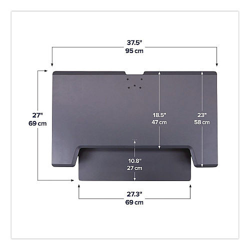 Ergotron WorkFit-TL Adjustable Standing Desk Converter, 37.5" x 27" x 5" to 20", Dark Gray/Black (33406085)
