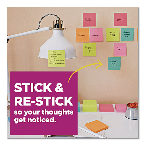 Post-it Pop-up Notes Summer Joy Collection Colors, Cabinet Pack, 3" x 3", Assorted Colors, 90 Sheets/Pad, 18 Pads/Pack (R33018SSJOYC)