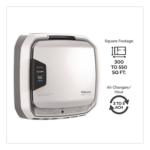 Fellowes AeraMax Pro AM3 PC H13 True HEPA Hardwired Wall-Mount Air Purifier, 550 sq ft Room Capacity, Stainless Steel (9573001)