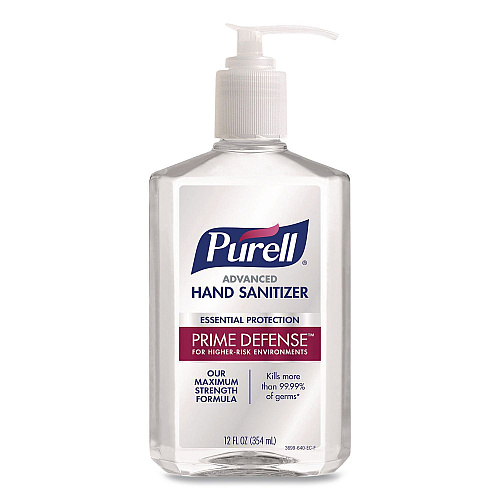 PURELL Prime Defense Advanced 85% Alcohol Gel Hand Sanitizer, 12 oz Pump Bottle, Clean Scent, 12/Carton (369912CT)
