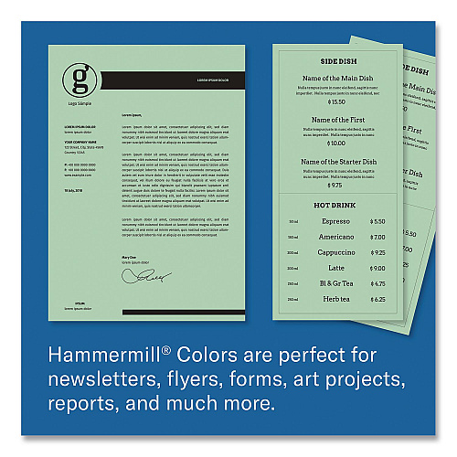 Hammermill Colors Print Paper, 24 lb Bond Weight, 8.5 x 11, Green, 500/Ream (813341)
