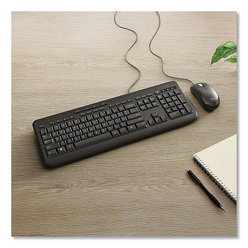 Incase Designed by Microsoft Wired Desktop 600 Keyboard and Optical Mouse Combo, USB, Black (APB00001)