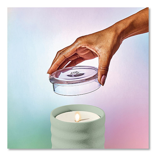 Lifelines Aromatherapy Essential Oil Flameless Candle Diffuser with Citrus Grove Essential Oil, 5.5 x 5.5 x 5.5, Sage Green (111619)