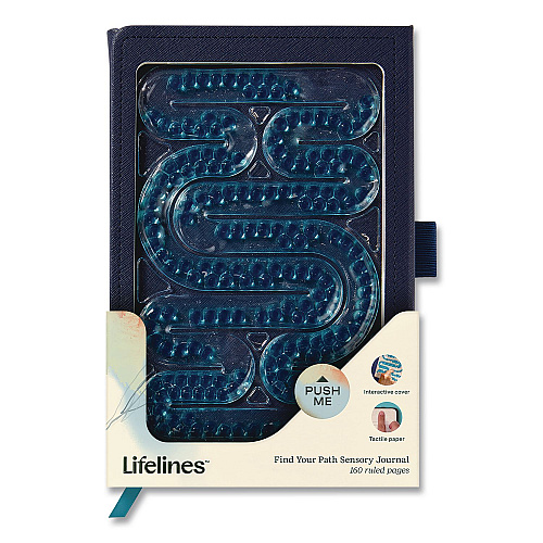 Lifelines Find Your Path Sensory Journal, Tactile Blue Gel Bead Maze, Wide/Legal Rule, Blue Cover, (80) 8 x 5 Sheets (160101)