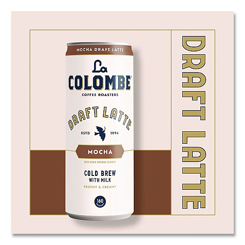 La Colombe Draft Latte Cold Brew, Mocha Latte, 11 oz Can, 12/Carton (LCT00500)