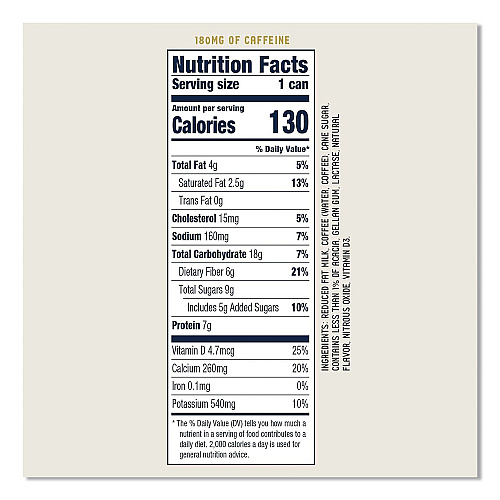 La Colombe Draft Latte Cold Brew, Triple Shot Espresso Latte, 11 oz Can, 12/Carton (LCT00501)