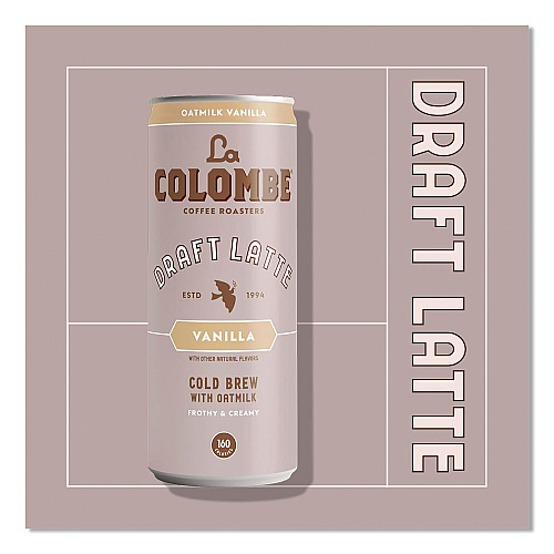 La Colombe Draft Latte Cold Brew, Vanilla Latte with Oat Milk, 11 oz Can, 12/Carton (LCT00521)