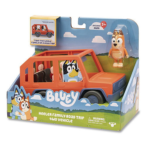 Bluey Series 11: Heeler Family Road Trip 4WD Vehicle, Ages 3 and Up, 2 Pieces (176614)