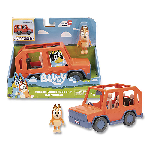 Bluey Series 11: Heeler Family Road Trip 4WD Vehicle, Ages 3 and Up, 2 Pieces (176614)