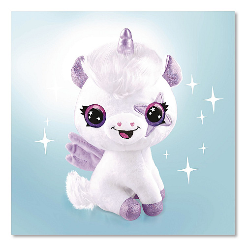 Style 4 Ever Airbrush Plush Glow-in-the-Dark Unicorn with Airbrush Tool, (3) Washable Ink Tubes and (60) Stick-On Stencils, Ages 6 and Up (2283308)