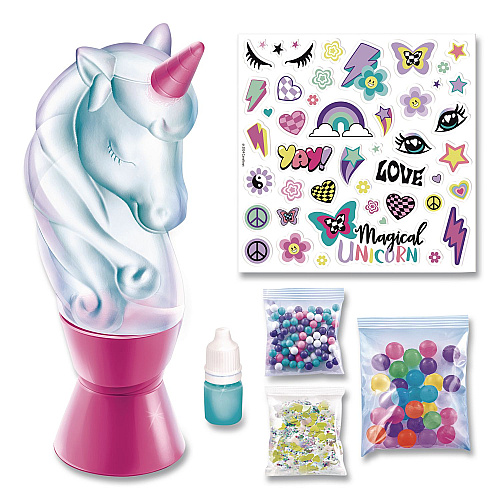 Style 4 Ever Unicorn Moon Lamp Creator Kit with Beads, Stickers, Colorant, Confetti and Glitter, Ages 8 and Up (22839012)