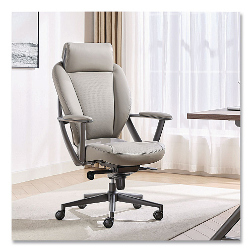 La-Z-Boy Vannes Ergonomic Executive Chair, Supports Up to 275 lb, 20.5" to 23.5" Seat Height, Light Gray Seat and Back, Dark Gray Base (60101GRY)