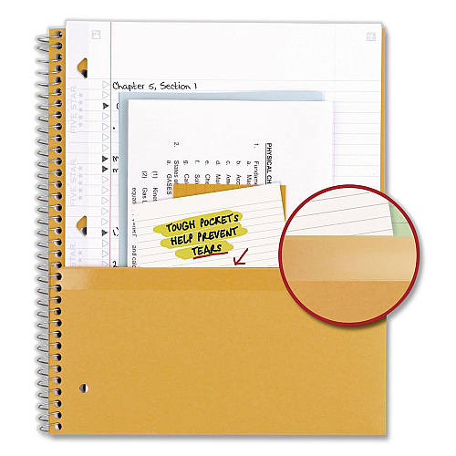 Five Star Wirebound Notebook, 5-Subject, Medium/College Rule, Fire Red Cover, (200) 11 x 8.5 Sheets (72077)