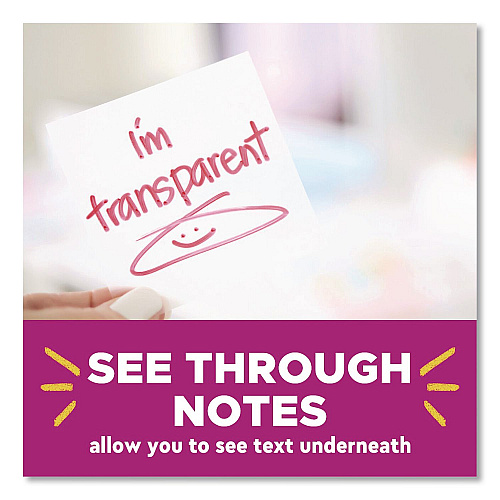 Post-it Transparent Notes, 2.88" x 5.88", Clear, 36 Sheets/Pad (636TRSPT)