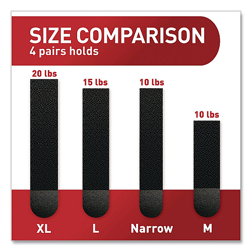 Command Damage-Free Hanging Picture Hanging Strip Pairs, (8) XL (0.86 x 4.37), (6) L (0.75" x 3.65"), (2) Med (0.75 x 2.75), Black (17218BLK16ES)