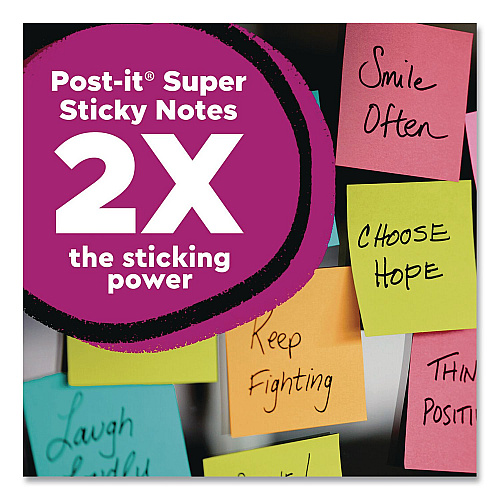 Post-it Note Pads in Summer Joy Collection Colors, 1.88" x 1.88", Assorted Colors, 90 Sheets/Pad, 18 Pads/Pack (62218SSJOYCP)