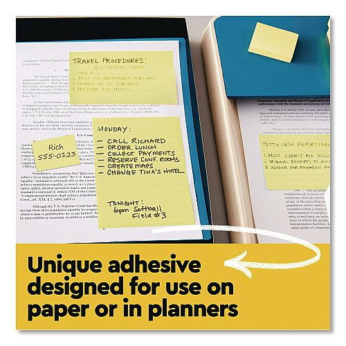 Post-it Original Pads in Canary Yellow, Note Ruled, 3" x 3", 100 Sheets/Pad, 12 Pads/Pack (63012PK)