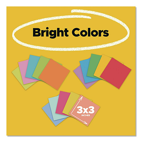 Post-it Pads in Assorted Collection Colors, Teacher's Pack, 3" x 3", Assorted Colors, 45 Sheets/Pad, 15 Pads/Pack (65415SSBTSSR)