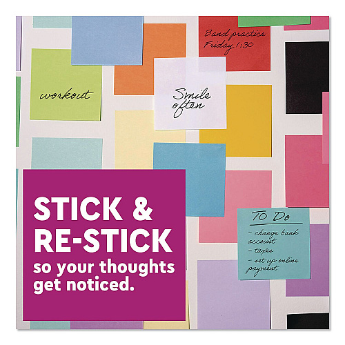 Post-it Pads in Energy Boost Colors, 3" x 3", Tropical Pink, 90 Sheets/Pad, 5 Pads/Pack (6545SSNP)