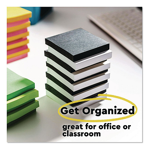 Post-it Pads in Energy Boost Colors, 3" x 3", Tropical Pink, 90 Sheets/Pad, 5 Pads/Pack (6545SSNP)