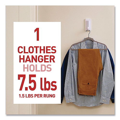 Command Folding Clothes Hanger Arm, Individual Slots for Five Clothes Hangers, Plastic, White, Supports 7.5 lb (17029ES)