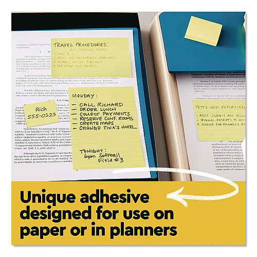 Post-it Original Pads in Canary Yellow, Note Ruled, 3" x 3", 100 Sheets/Pad, 18 Pads/Pack (654144YW)