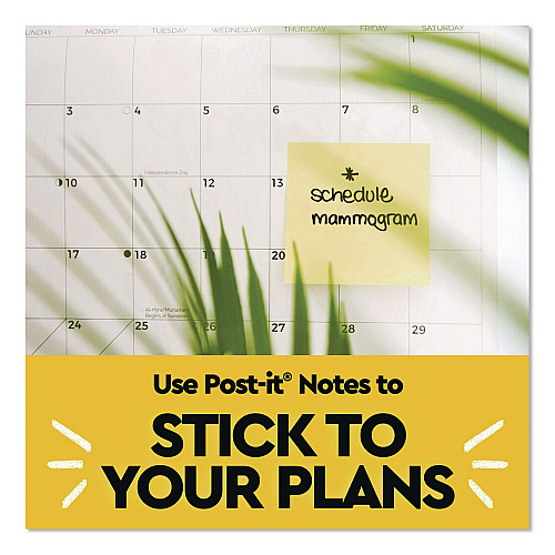 Post-it Original Pads in Canary Yellow, Note Ruled, 3" x 3", 100 Sheets/Pad, 18 Pads/Pack (654144YW)