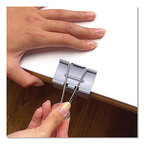 Officemate EZ Binder Clips, Large, Gray, 16/Pack (99216)