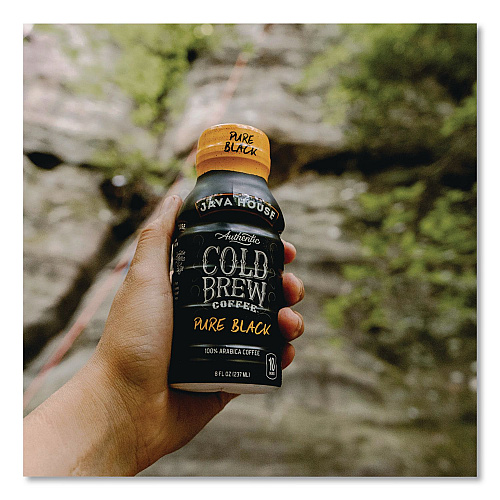 Java House Cold Brew Coffee, Pure Black, 8 oz Bottle, 24/Carton (HFP01781)