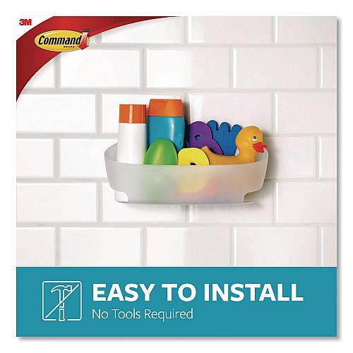 Command Bath Shower Caddy, 11.45 x 4.8 x 4, Clear (70006900693)