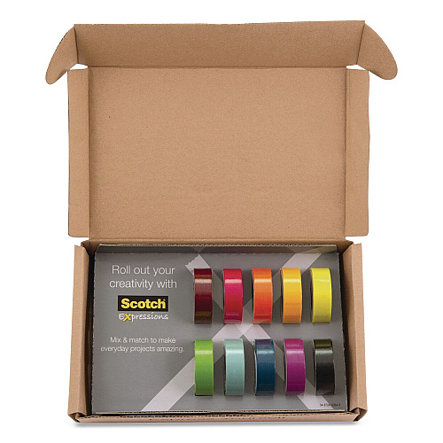 Scotch Expressions Washi Tape, 0.59" x 32.75 ft, Assorted Colors, 10 Rolls/Pack (C31710SIOC)