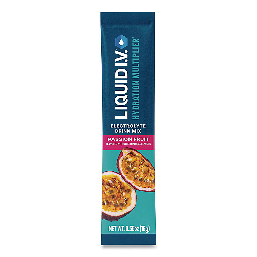 LIQUID I.V. Hydration Multiplier, Passion Fruit, 0.56 oz Stick, 15/Pack (EHC47496)