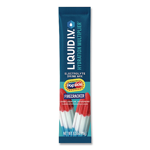 LIQUID I.V. Hydration Multiplier, Popsicle Firecracker, 0.56 oz Stick, 15/Pack (EHC97102)