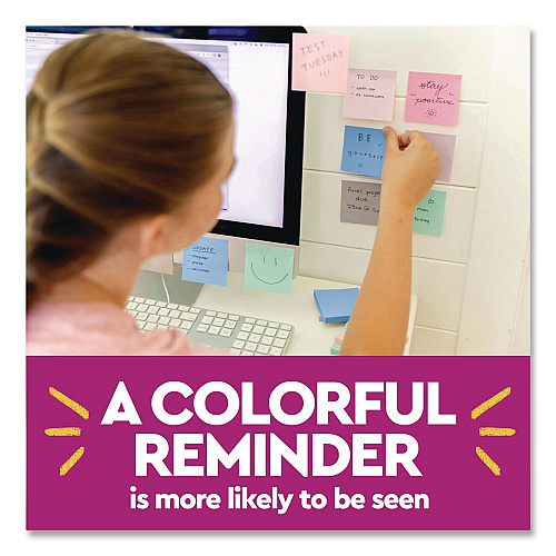 Post-it Recycled Pop-up Notes in Wanderlust Pastel Colors, Cabinet Pack, 3" x 3", Assorted Colors, 70 Sheets/Pad, 18 Pads/Pack (R33018SSNRPC)