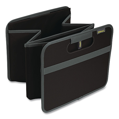 meori Classic Foldable Storage Box, Large, 2 Sections, 12.6 x 19.69 x 10.83, Lava Black (A100001)