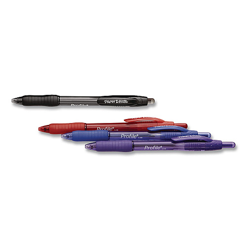 Paper Mate Profile Ballpoint Pen, Retractable, Bold 1.4 mm, Assorted Ink and Barrel Colors, 4/Pack (196066389473)