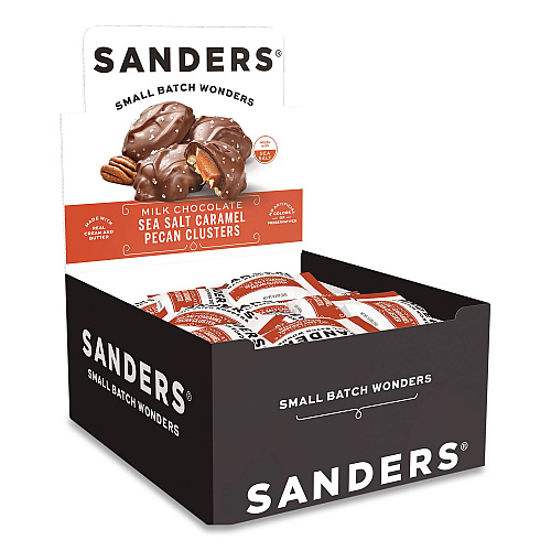 Sanders Small Batch Wonders Snack-Size Sea Salt Caramel Pecan Cluster, 48 Pieces, 24 oz Box (MRY27160)
