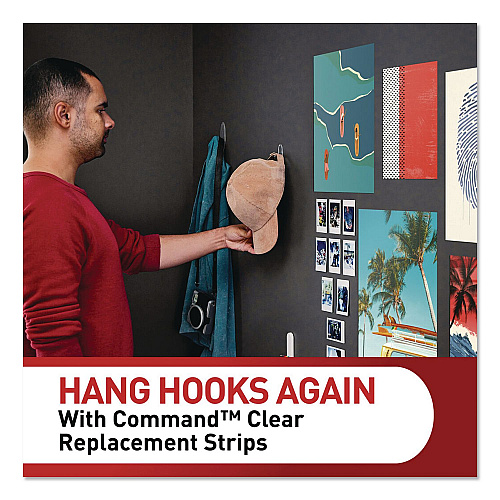 Command Damage-Free Hanging Clear Refill Strips, Value Pack Assortment: (8) Medium(0.73" x 2.75"), (8) Small (0.62" x 2.12"), 16/Pack (17200CLR16ES)