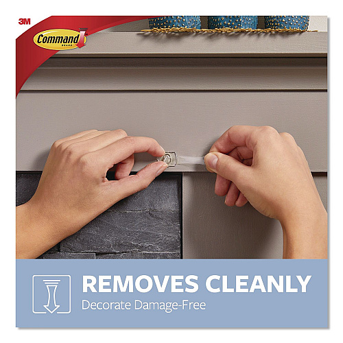 Command Damage-Free Hanging Clear Refill Strips, Value Pack Assortment: (8) Medium(0.73" x 2.75"), (8) Small (0.62" x 2.12"), 16/Pack (17200CLR16ES)