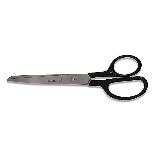 Westcott Straight Contract Scissors, 8" Long, 3" Cut Length, Straight Black Handle, 144/Carton (10572CT)
