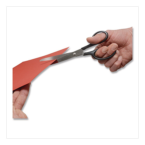 Westcott Straight Contract Scissors, 8" Long, 3" Cut Length, Straight Black Handle, 144/Carton (10572CT)