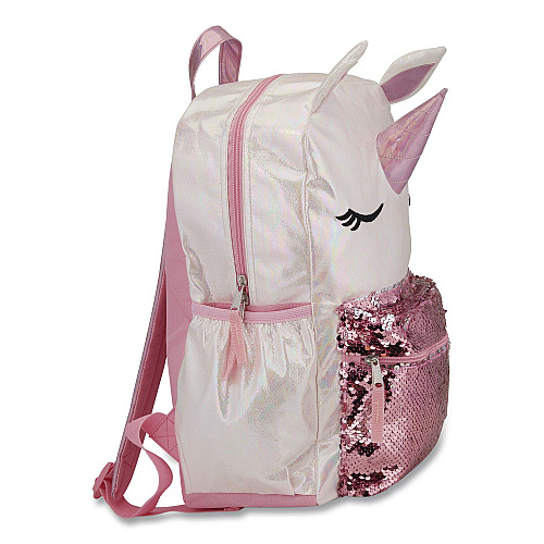 Accessory Innovations Adorable Unicorn Backpack, 12 x 5 x 16, White/Pink (B21GC49266ST)