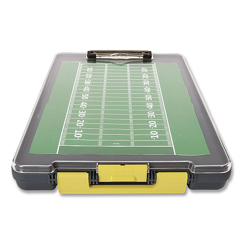 Dexas ClearView Clipcase Storage Clipboard, 0.35" Clip Capacity, Holds 8.87 x 12.25 Sheets, Gray/Yellow (5717803)