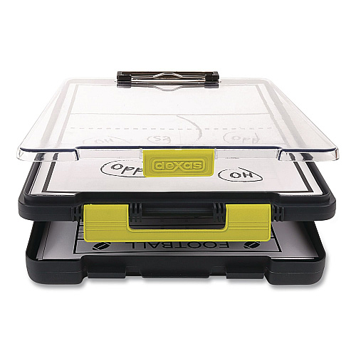 Dexas ClearView Clipcase Storage Clipboard, 0.35" Clip Capacity, Holds 8.87 x 12.25 Sheets, Gray/Yellow (5717803)