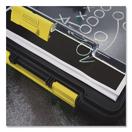 Dexas ClearView Clipcase Storage Clipboard, 0.35" Clip Capacity, Holds 8.87 x 12.25 Sheets, Gray/Yellow (5717803)