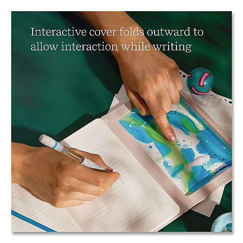 Lifelines Shake It Up Sensory Journal, Interactive Blue/Green Color-Fusing Oil Ocean, Narrow Rule, Cream Cover, (80) 8 x 5 Sheets (160103)