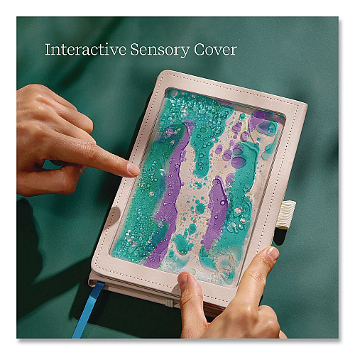 Lifelines Shake It Up Sensory Journal, Interactive Blue/Purple Color-Fusing Oil Ocean, Wide/Legal Rule, Cream Cover, (80) 8 x 5 Sheets (160109)