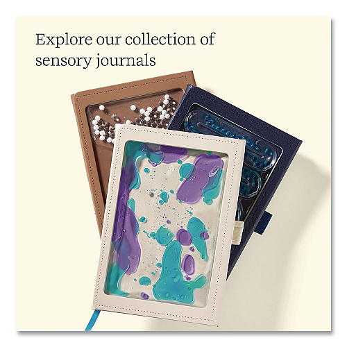 Lifelines Shake It Up Sensory Journal, Interactive Blue/Purple Color-Fusing Oil Ocean, Wide/Legal Rule, Cream Cover, (80) 8 x 5 Sheets (160109)