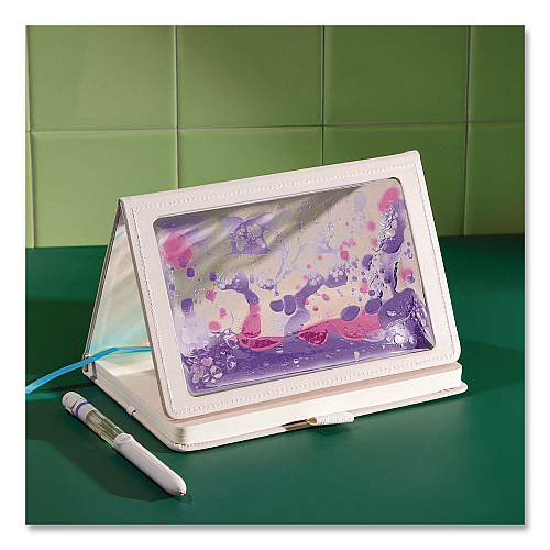 Lifelines Shake It Up Sensory Journal, Interactive Purple/Pink Color-Fusing Oil Ocean, Wide/Legal Rule, Cream Cover, (80) 8 x 5 Sheets (160110)