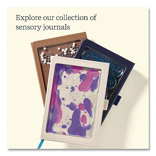 Lifelines Shake It Up Sensory Journal, Interactive Purple/Pink Color-Fusing Oil Ocean, Wide/Legal Rule, Cream Cover, (80) 8 x 5 Sheets (160110)